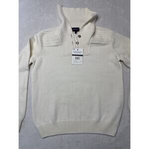 Armor-Lux Pull Camionneur Milk Wool Blend Fisherman Sweater SZ S Coastal Prep